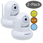 2-Pack Foscam FI9831P (White) 1.3 Megapixel (1280x960p) H.264 Pan/Tilt Wireless IP Camera